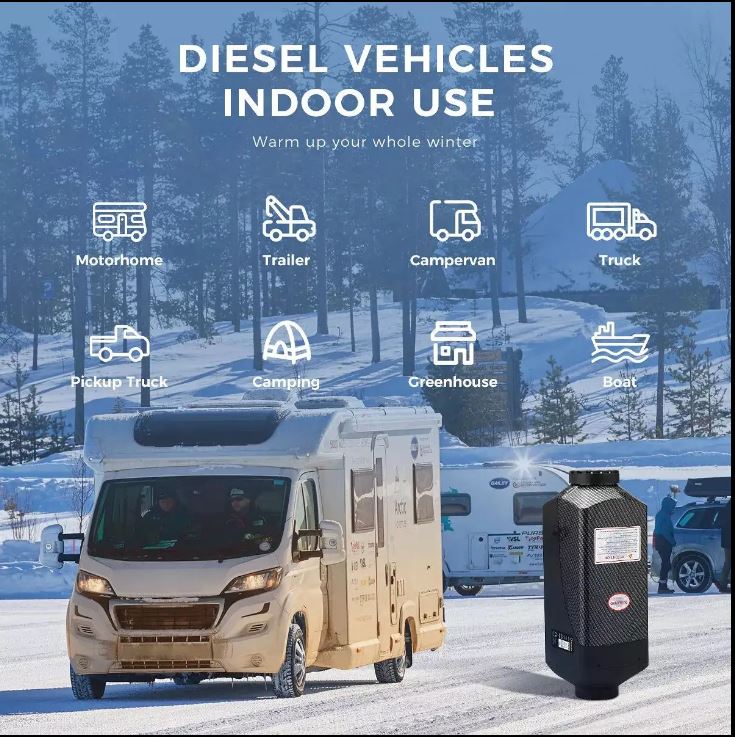 2kw diesel heater advanced controller 12v all black body