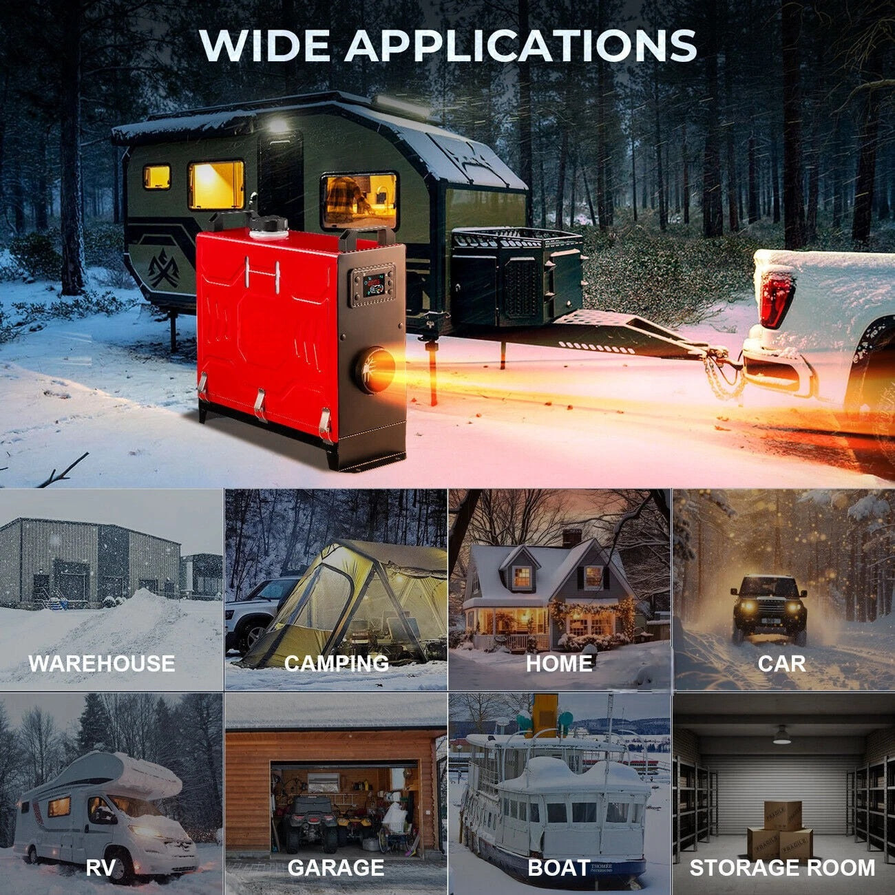 Air Heater Diesel heater bluetooth 8KW 12V/24v LCD display For Car Trucks Motorhome Van