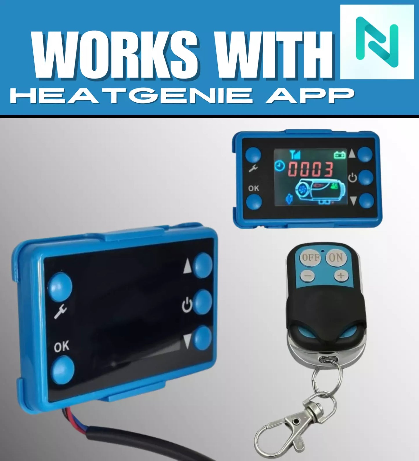 2kw diesel heater bluetooth 12v all black body