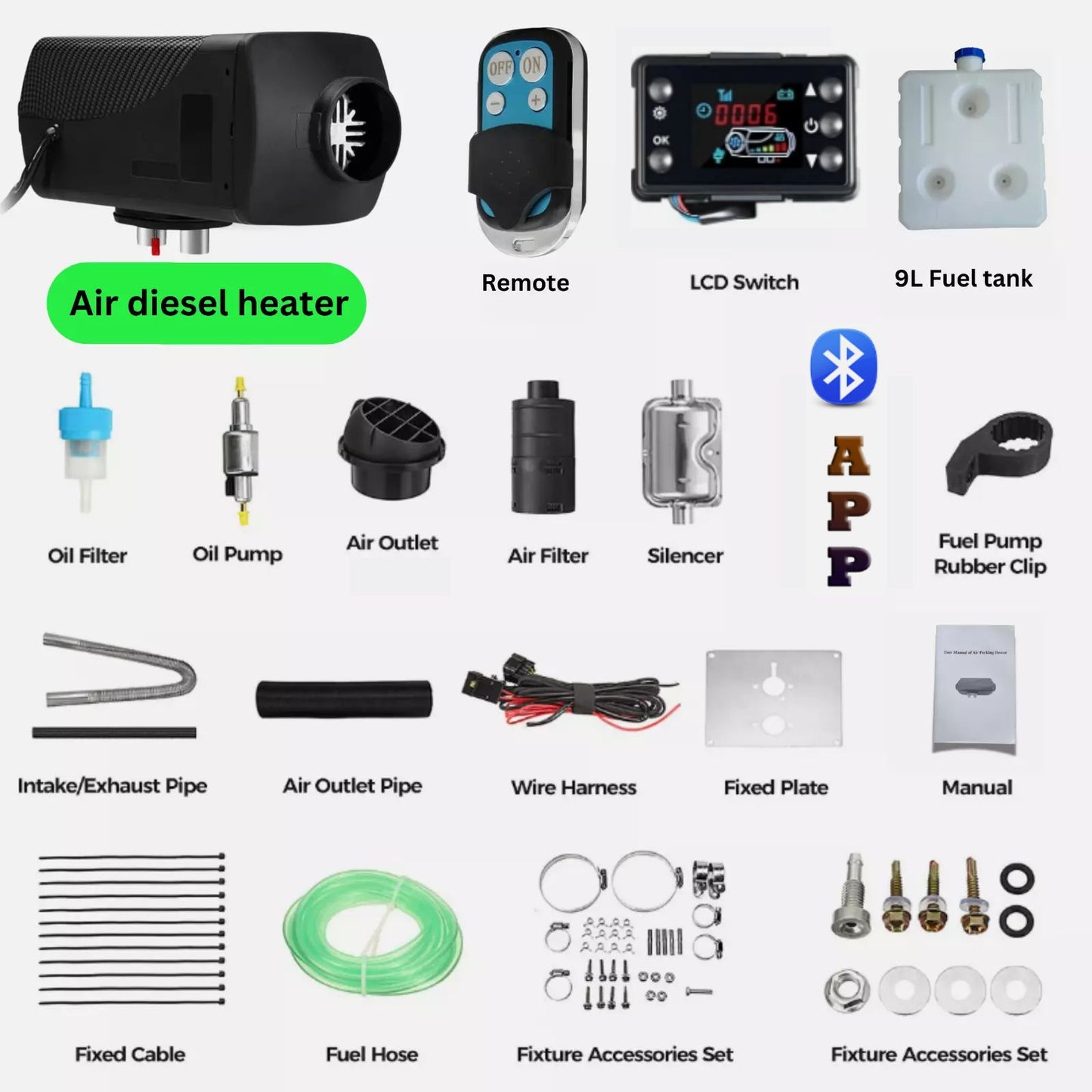 8kw diesel heater Bluetooth Diesel Heater in stock fast delivery