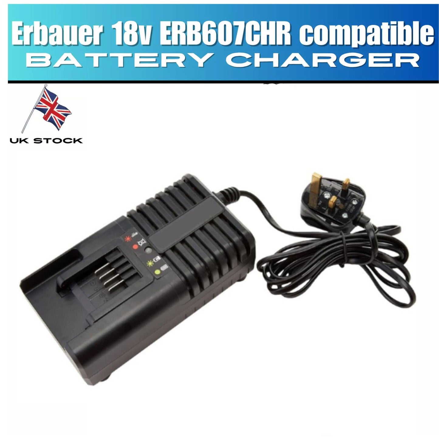 Erbauer 18v ERB607CHR compatible Battery Charger ERI606BAT ABP118G1 50W