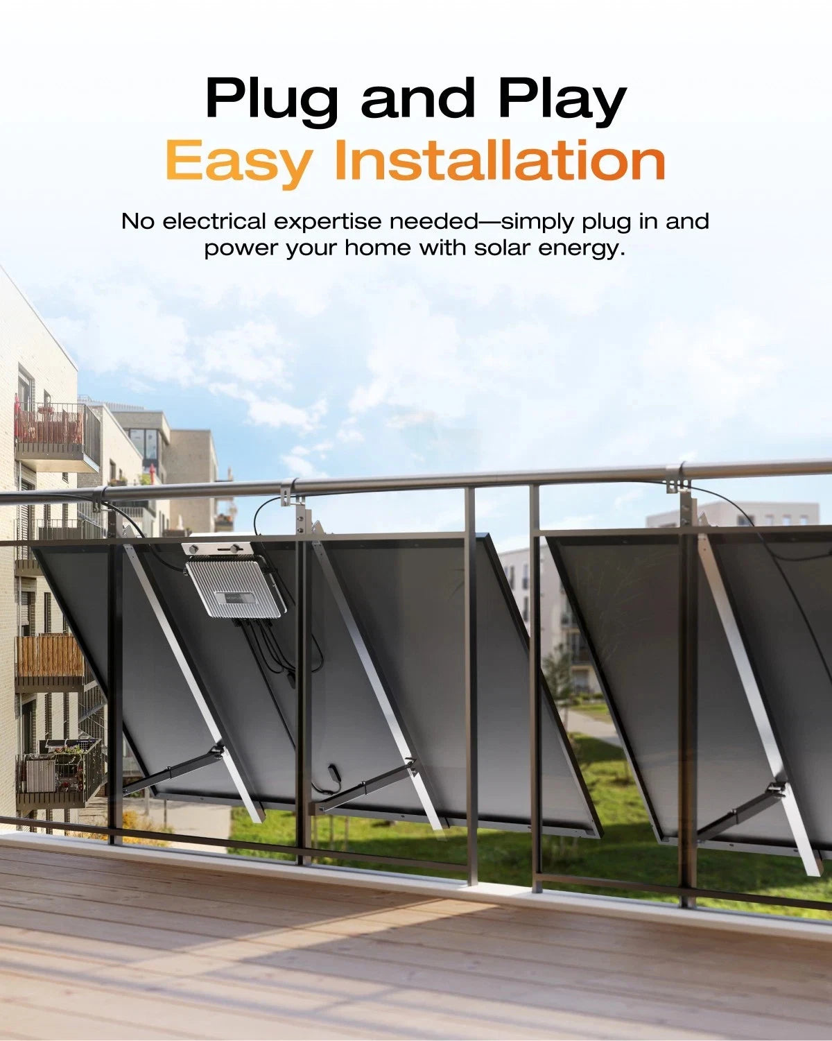 800w Micro Inverter MPPT Grid-Tied Balcony Solar System WiFi APP And Monitoring,