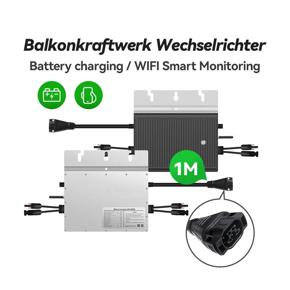 800w Micro Inverter MPPT Grid-Tied Balcony Solar System WiFi APP And Monitoring,