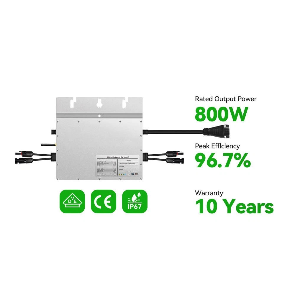 800w Micro Inverter MPPT Grid-Tied Balcony Solar System WiFi APP And Monitoring,