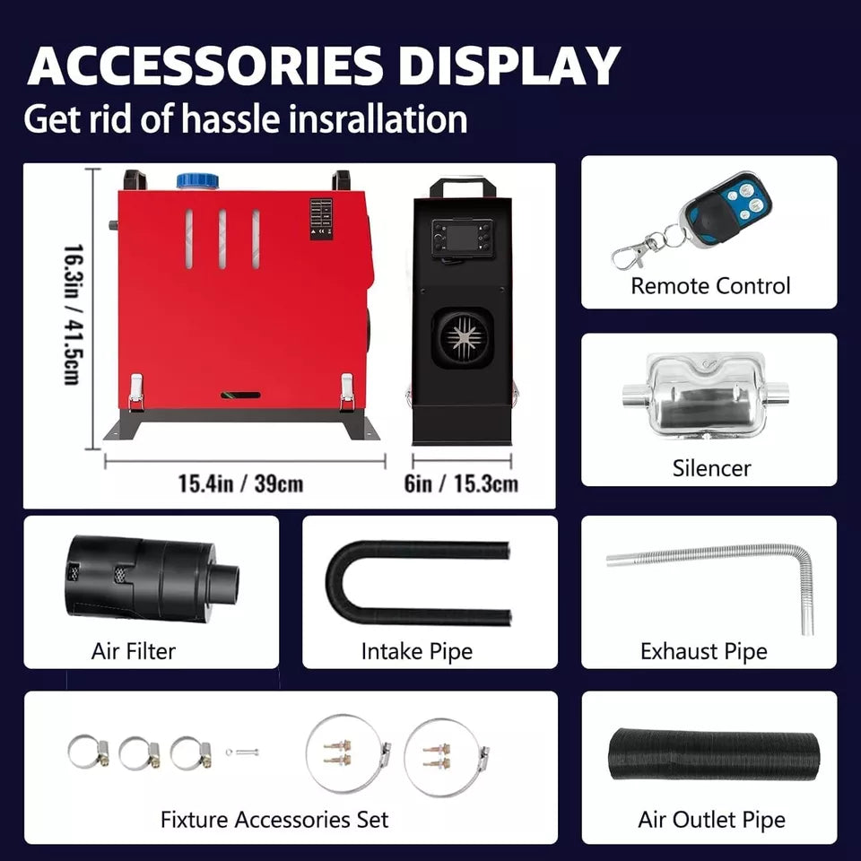 Air Heater Diesel heater 8KW 12V/24v LCD display For Car Trucks Motorhome Van